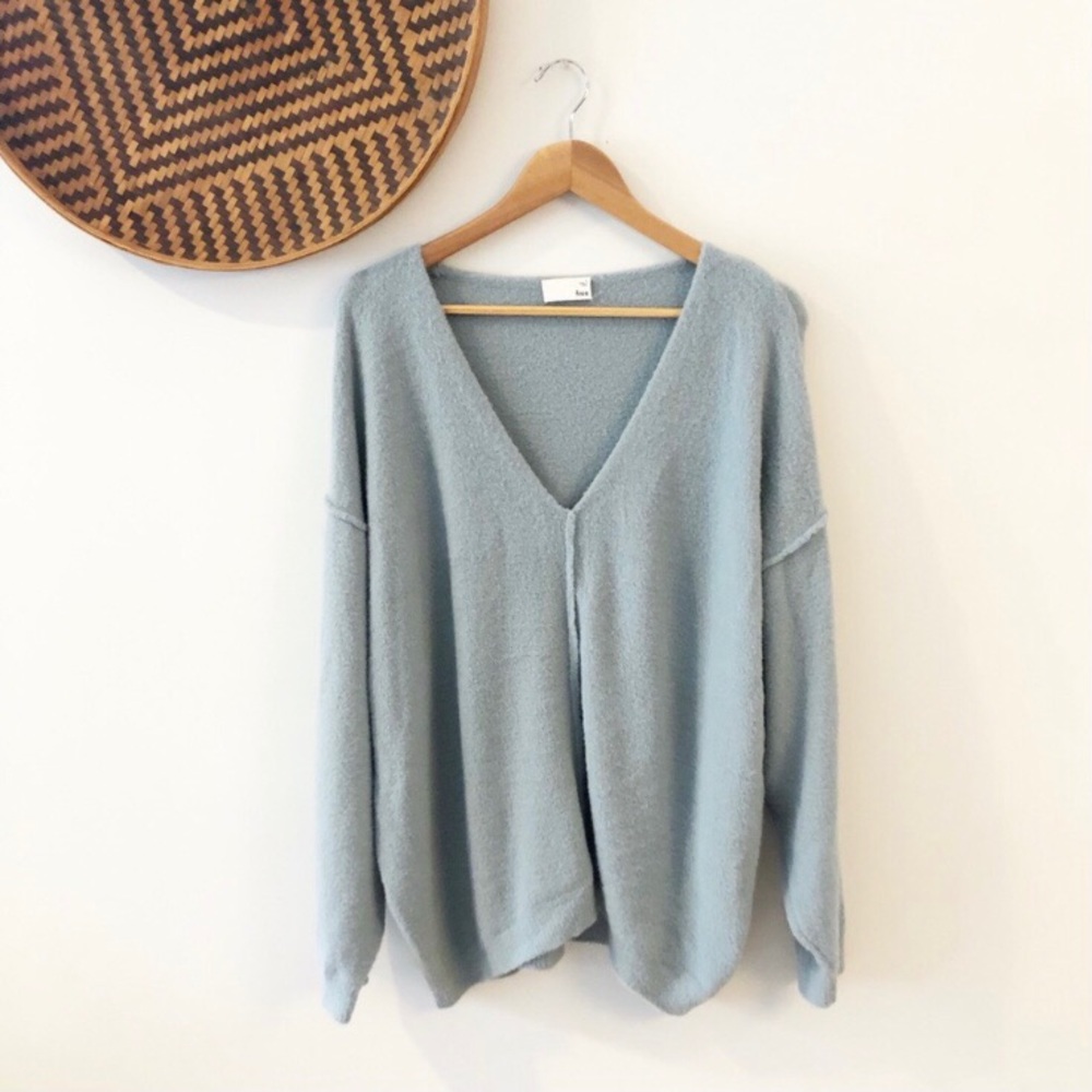 WILFRED FREE Relaxed V-Neck | L smoky blue